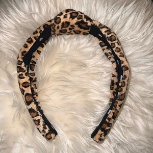 {Lele Sadoughi} Velvet Leopard Headband